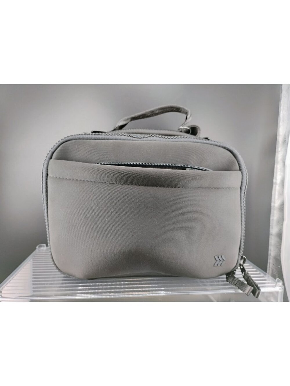 Compact Waterproof Black Insulated Lunch Bag With Shoulder Strap